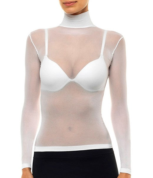 Camiseta Transparente - Nylon - Cuello Alto