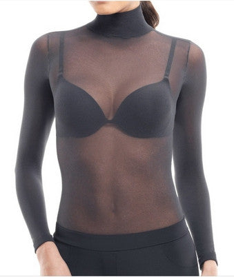 camiseta transparente de nylon color negro