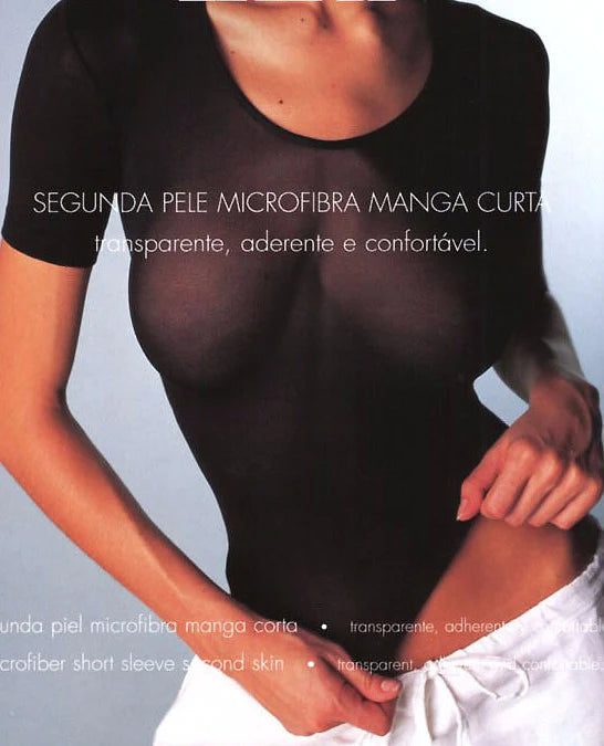 camiseta tela transparente de nylon pantimedias